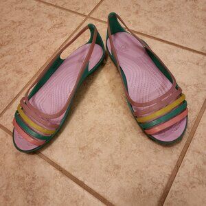 Crocs Isabella Huarache Flat Sandals Womens Size 8